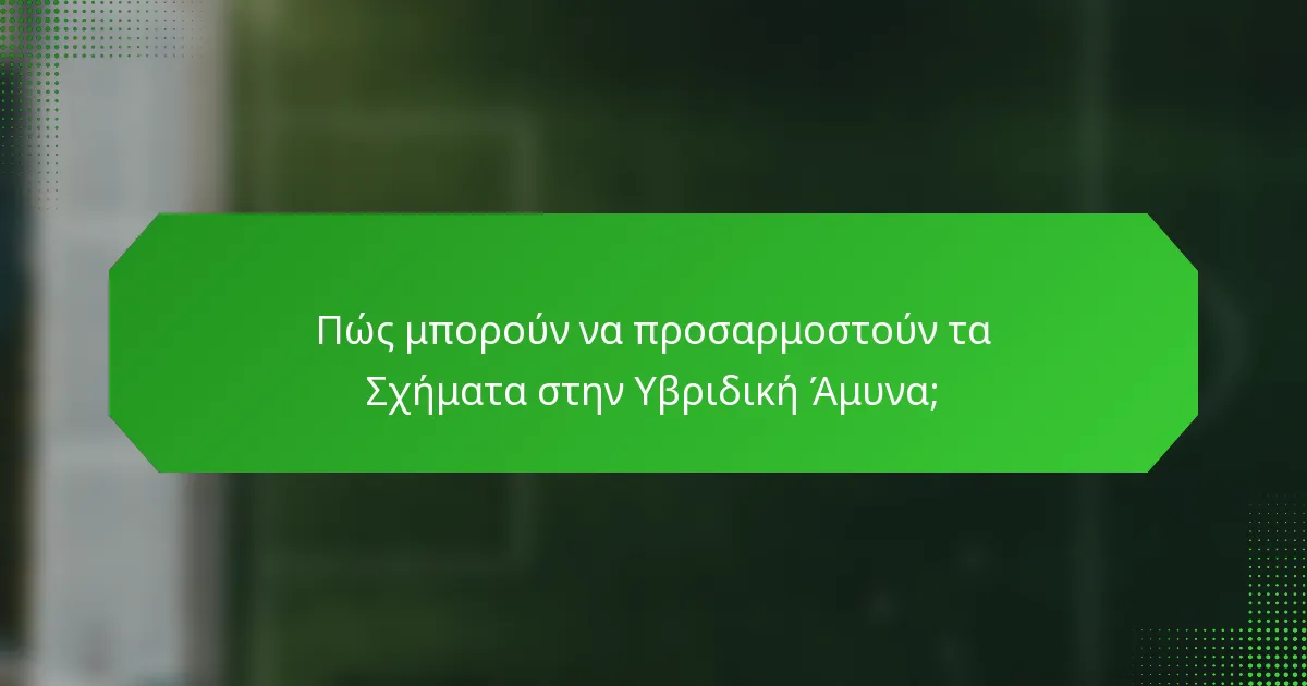 Πώς μπορούν να προσαρμοστούν τα Σχήματα στην Υβριδική Άμυνα;